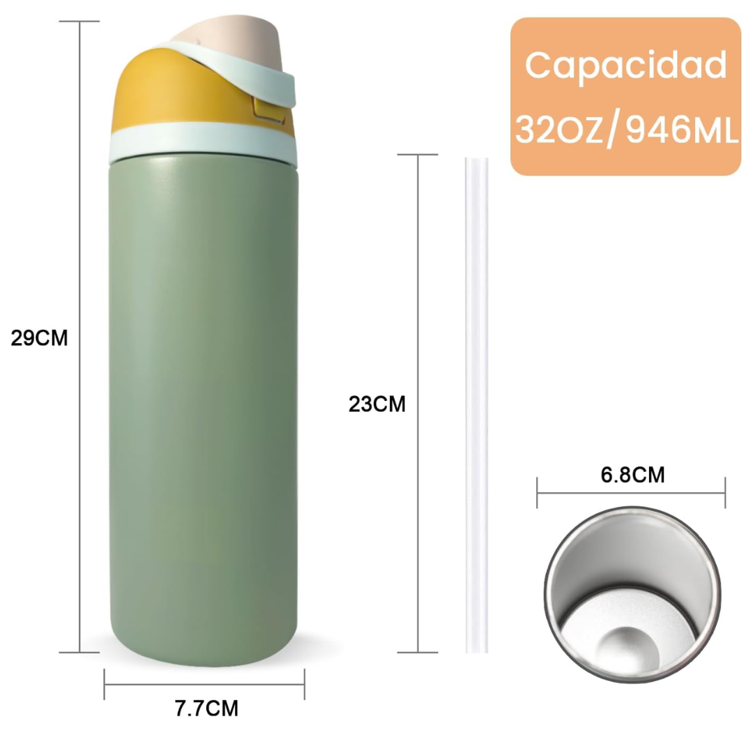 Botella de agua acero inoxidable freesip color verde