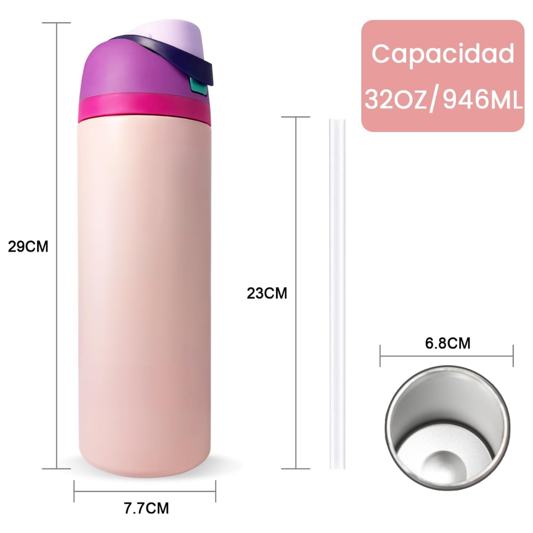 Botella de acero inoxidable freesip color rosa