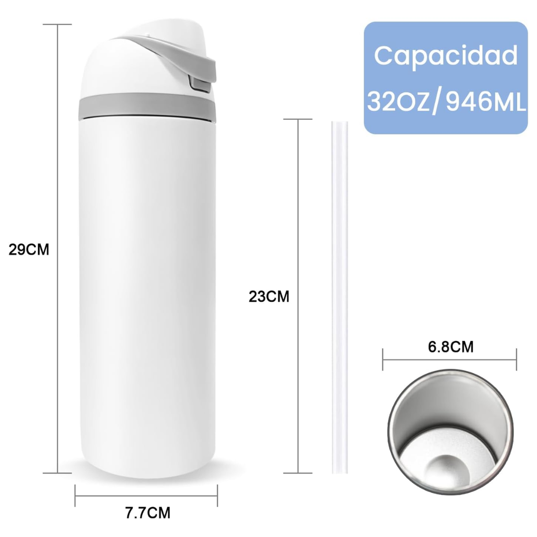 Botella de agua acero inoxidable freesip color blanco